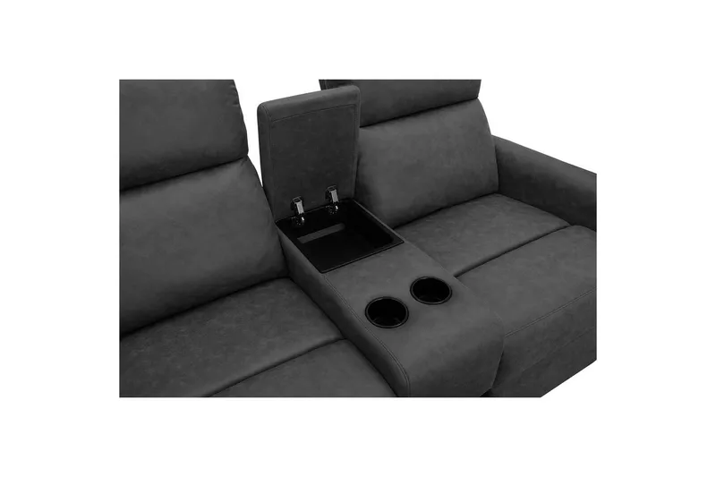 Fåtölj Dacoulas Antracit, Cowboy PU/Trä - Antracit, Cowboy PU/Trä - Möbler - Vardagsrum - Fåtöljer - Biofåtöljer & reclinerfåtöljer