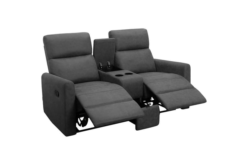 Fåtölj Dacoulas Antracit, Cowboy PU/Trä - Antracit, Cowboy PU/Trä - Möbler - Vardagsrum - Fåtöljer - Biofåtöljer & reclinerfåtöljer