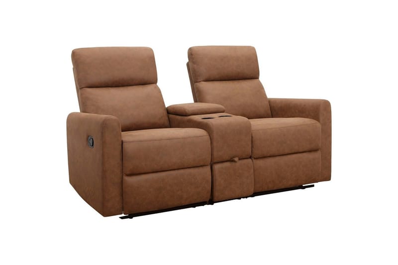 Fåtölj Dacoulas Cognac, Cowboy PU/Trä - Cognac, Cowboy PU/Trä - Möbler - Vardagsrum - Fåtöljer - Biofåtöljer & reclinerfåtöljer