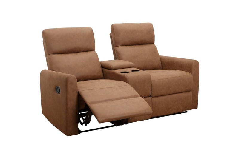 Fåtölj Dacoulas Cognac, Cowboy PU/Trä - Cognac, Cowboy PU/Trä - Möbler - Vardagsrum - Fåtöljer - Biofåtöljer & reclinerfåtöljer