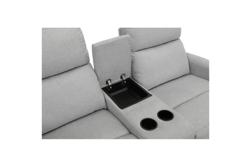 Fåtölj Dacoulas Ljusgrå, Tyg/Trä - Ljusgrå, Tyg/Trä - Möbler - Vardagsrum - Fåtöljer - Biofåtöljer & reclinerfåtöljer