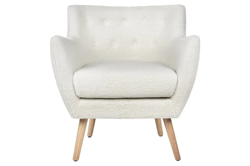 Fåtölj Drammen Vit/ljust trä - Vit/ljust trä - Möbler - Vardagsrum - Fåtöljer - Clubfåtöljer