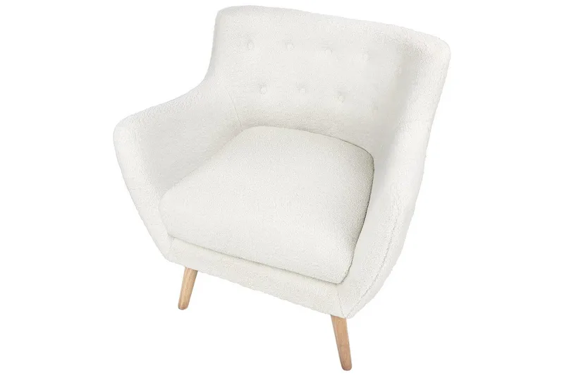 Fåtölj Drammen Vit/ljust trä - Vit/ljust trä - Möbler - Vardagsrum - Fåtöljer - Clubfåtöljer