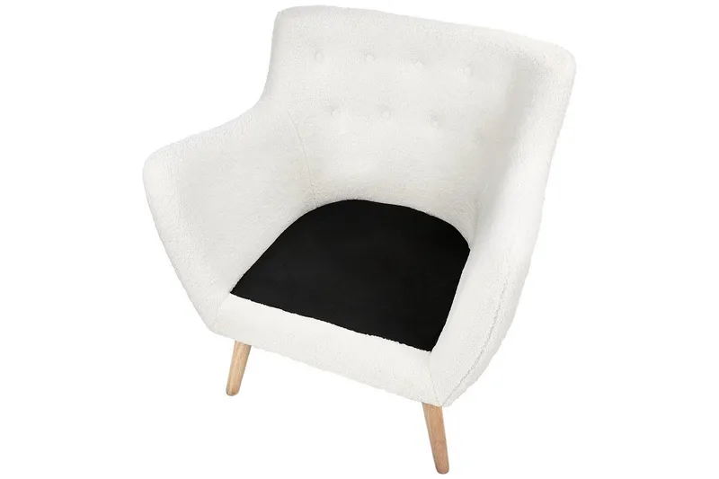 Fåtölj Drammen Vit/ljust trä - Vit/ljust trä - Möbler - Vardagsrum - Fåtöljer - Clubfåtöljer