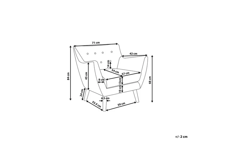 Fåtölj Drammen Vit/ljust trä - Vit/ljust trä - Möbler - Vardagsrum - Fåtöljer - Clubfåtöljer