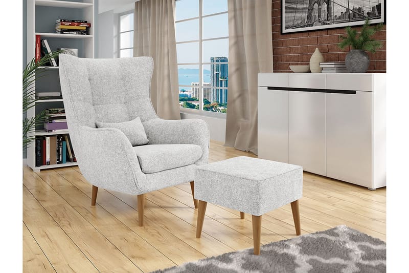 Fåtölj - Grå - Möbler - Vardagsrum - Fåtöljer - Sammetsfåtölj