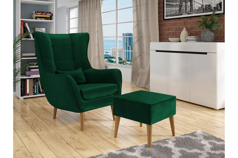 Fåtölj - Grön - Möbler - Vardagsrum - Fåtöljer - Sammetsfåtölj