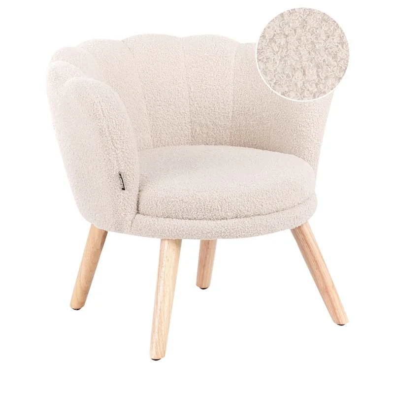 Fåtölj Halby, Beige, ljust trä
