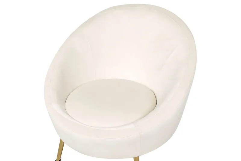 Fåtölj Langa - Vitt, guld - Möbler - Vardagsrum - Fåtöljer - Clubfåtöljer