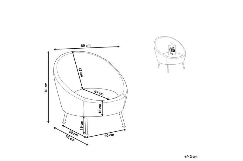 Fåtölj Langa - Vitt, guld - Möbler - Vardagsrum - Fåtöljer - Clubfåtöljer