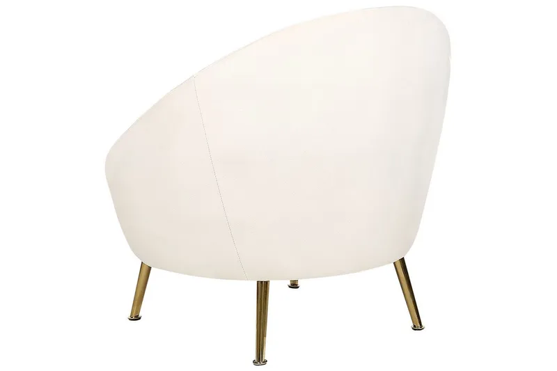 Fåtölj Langa - Vitt, guld - Möbler - Vardagsrum - Fåtöljer - Clubfåtöljer