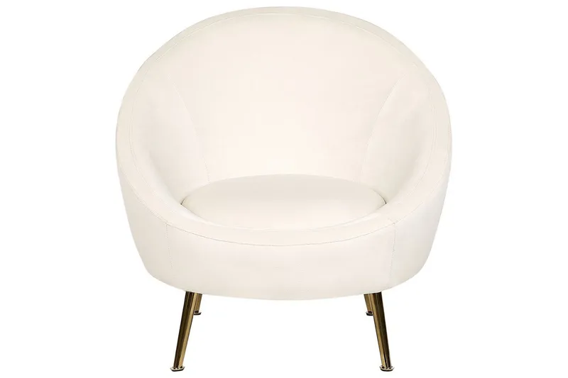 Fåtölj Langa - Vitt, guld - Möbler - Vardagsrum - Fåtöljer - Clubfåtöljer