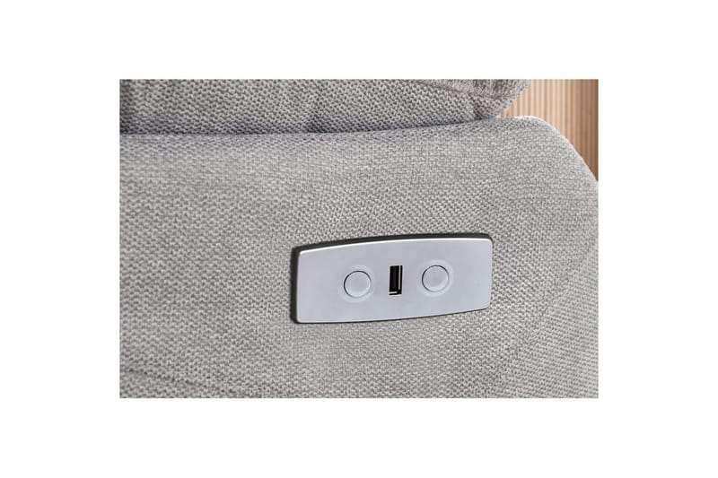 Fåtölj Lannilis Ljusgrå, Tyg/Trä/Metall, Elektrisk vilstol - Ljusgrå, Tyg/Trä/Metall, Elektrisk vilstol - Möbler - Vardagsrum - Fåtöljer - Biofåtöljer & reclinerfåtöljer