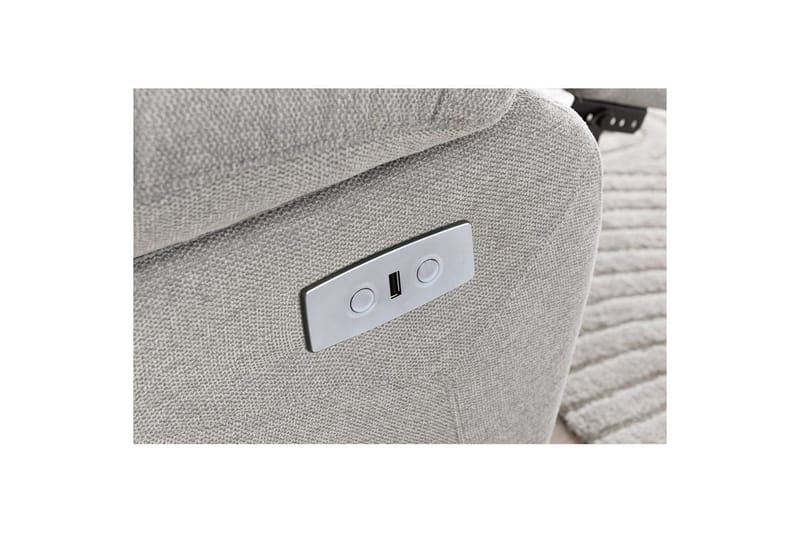 Fåtölj Lannilis Ljusgrå, Tyg/Trä/Metall, Elektrisk vilstol - Ljusgrå, Tyg/Trä/Metall, Elektrisk vilstol - Möbler - Vardagsrum - Fåtöljer - Biofåtöljer & reclinerfåtöljer