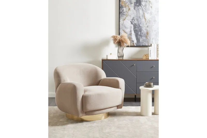 Fåtölj Lejre Taupe/guld - Taupe/guld - Möbler - Vardagsrum - Fåtöljer - Clubfåtöljer