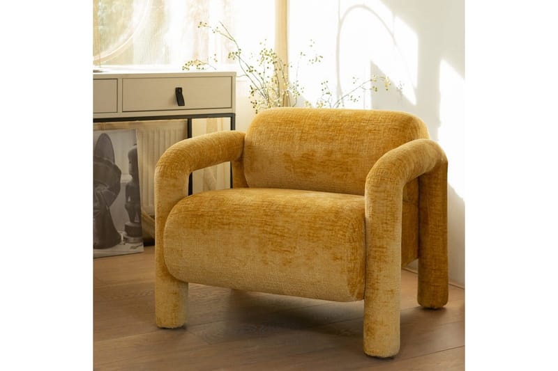 Fåtölj Lenny - Guld/Gul - Möbler - Vardagsrum - Fåtöljer