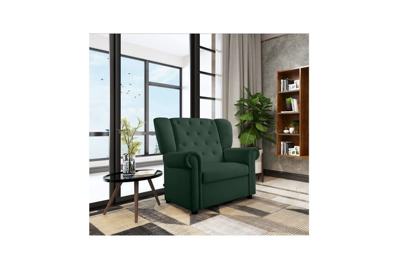 Fåtölj Lillyse Mörkgrön - Mörkgrön - Möbler - Vardagsrum - Stolar & sittmöbler - Snurrstolar & gungstolar