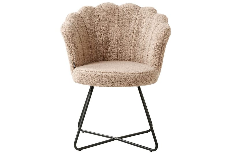 Fåtölj Lovelock - Beige, svart/Bouclé - Möbler - Vardagsrum - Fåtöljer - Fåtölj utan armstöd