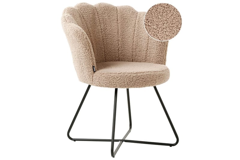 Fåtölj Lovelock - Beige, svart/Bouclé - Möbler - Vardagsrum - Fåtöljer - Fåtölj utan armstöd