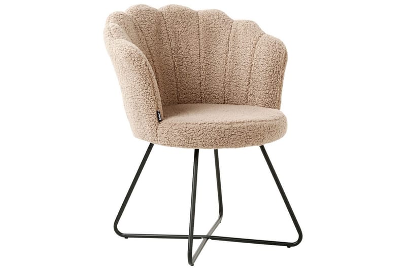 Fåtölj Lovelock - Beige, svart/Bouclé - Möbler - Vardagsrum - Fåtöljer - Fåtölj utan armstöd