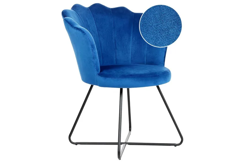 Fåtölj Lovelock, Blå, Svart/Sammet