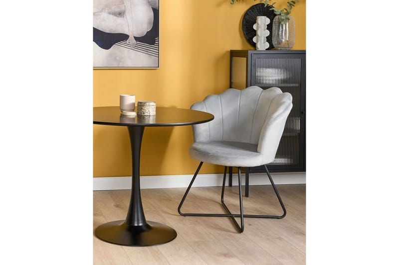 Fåtölj Lovelock - Grå, svart/Sammet - Möbler - Vardagsrum - Fåtöljer - Fåtölj utan armstöd