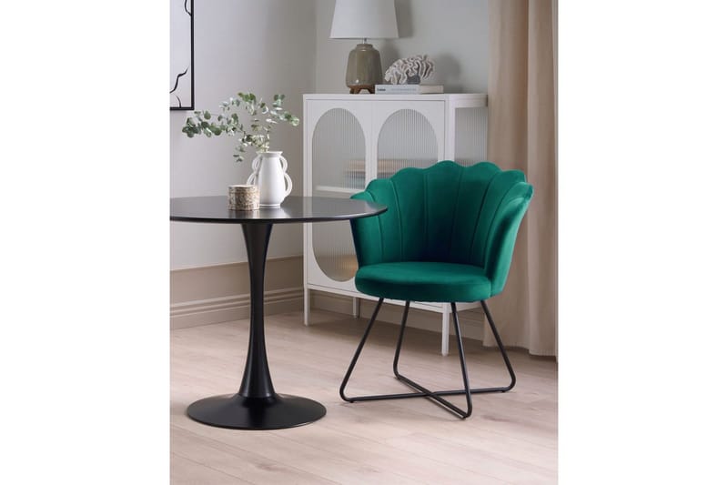 Fåtölj Lovelock - Grön, Svart/Sammet - Möbler - Vardagsrum - Fåtöljer - F åtölj utan armstöd