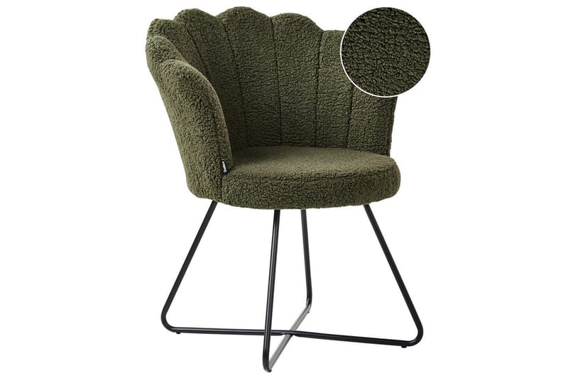 Fåtölj Lovelock, Mörkgrön, Svart/Bouclé