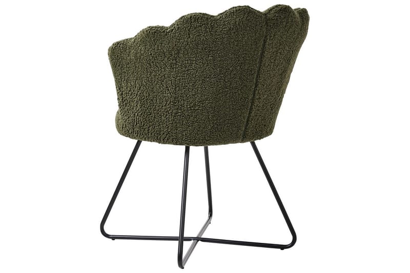 Fåtölj Lovelock - Mörkgrön, Svart/Bouclé - Möbler - Vardagsrum - Fåtöljer - Fåtölj utan armstöd