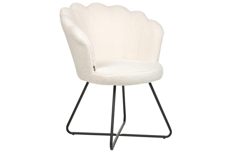 Fåtölj Lovelock - Vit, Svart/Bouclé - Möbler - Vardagsrum - Fåtöljer - Fåtölj utan armstöd