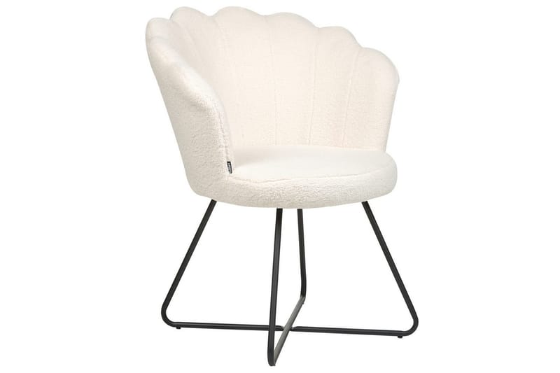 Fåtölj Lovelock - Vit, Svart/Bouclé - Möbler - Vardagsrum - Fåtöljer - Fåtölj utan armstöd