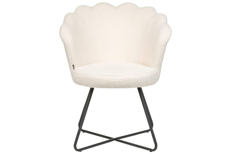 Fåtölj Lovelock - Vit, Svart/Bouclé - Möbler - Vardagsrum - Fåtöljer - Fåtölj utan armstöd