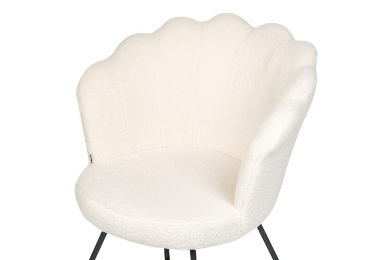 Fåtölj Lovelock - Vit, Svart/Bouclé - Möbler - Vardagsrum - Fåtöljer - Fåtölj utan armstöd