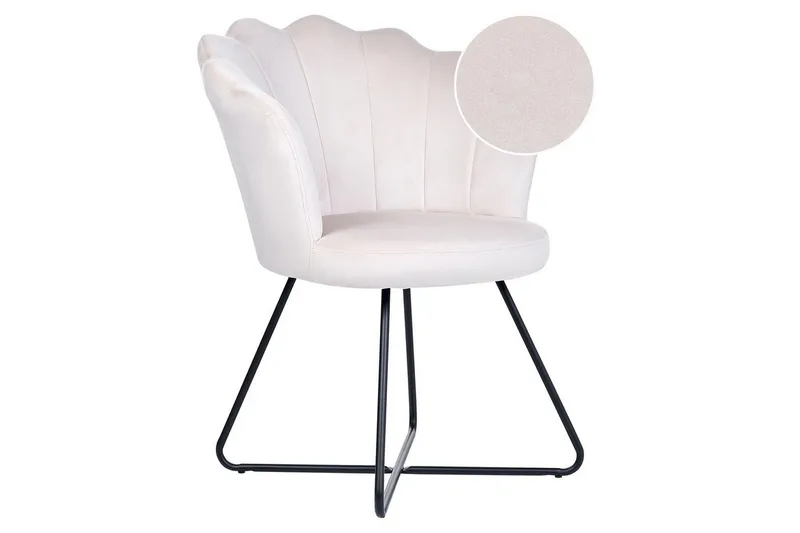 Fåtölj Lovelock, Vit, Svart/Sammet