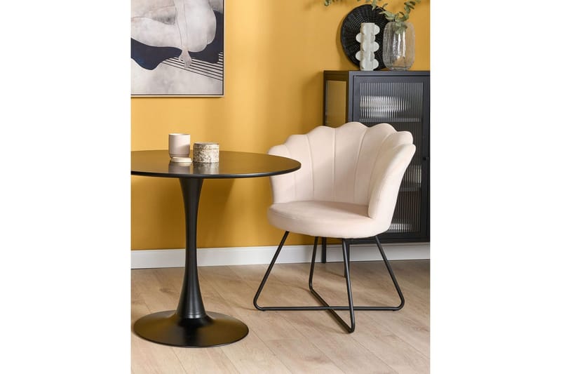 Fåtölj Lovelock - Vit, Svart/Sammet - Möbler - Vardagsrum - Fåtöljer - Fåtölj utan armstöd