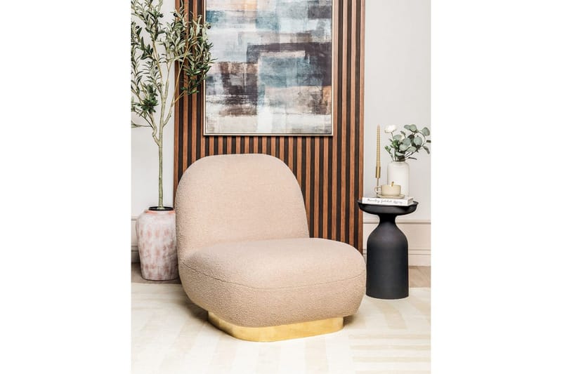 Fåtölj Loviisa - Beige, guld - Möbler - Vardagsrum - Fåtöljer - Fåtölj utan armstöd