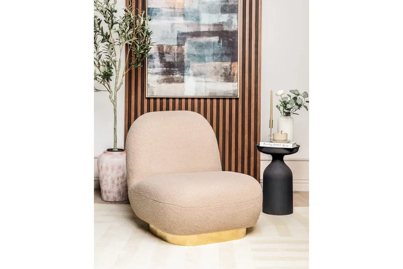 Fåtölj Loviisa - Beige/guld - Möbler - Vardagsrum - Fåtöljer - Fåtölj utan armstöd