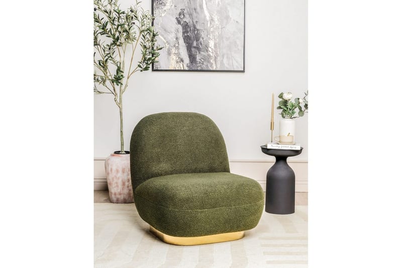 Fåtölj Loviisa - Grönt, guld - Möbler - Vardagsrum - Fåtöljer - Fåtölj utan armstöd