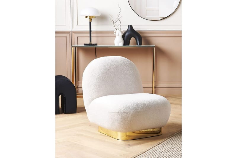 Fåtölj Loviisa - Vitt, guld - Möbler - Vardagsrum - Fåtöljer - Fåtölj utan armstöd