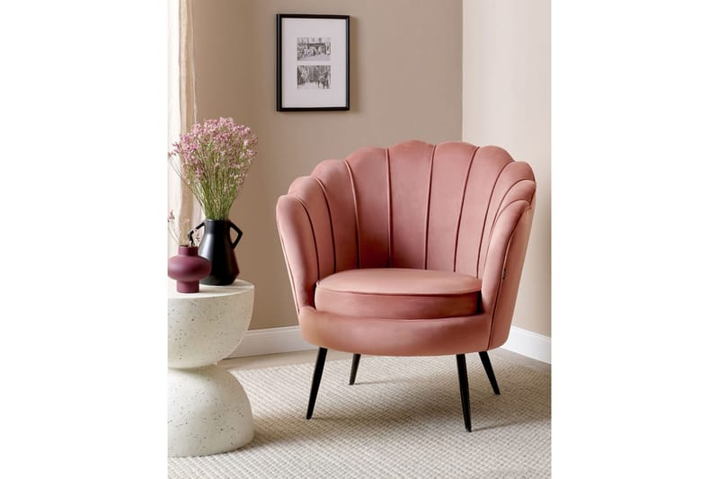 Fåtölj Lovikka Rosa/Svart - Rosa/Svart - Möbler - Vardagsrum - Fåtöljer - Fåtölj utan armstöd