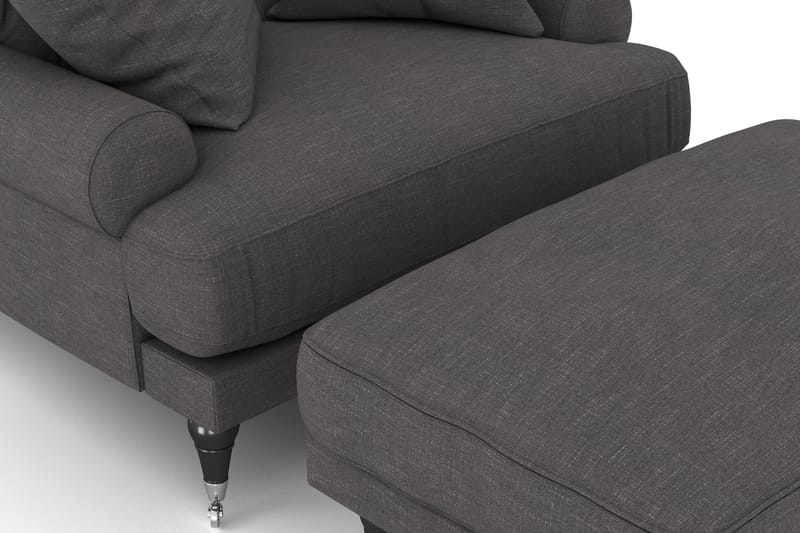 Andrew Fåtölj med Fotpall - Mörkgrå/Krom - Möbler - Vardagsrum - Fåtöljer - Fåtölj med fotpall