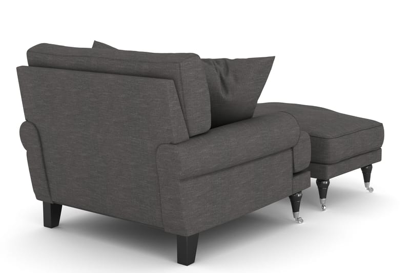 Andrew Fåtölj med Fotpall - Mörkgrå/Krom - Möbler - Vardagsrum - Fåtöljer - Fåtölj med fotpall