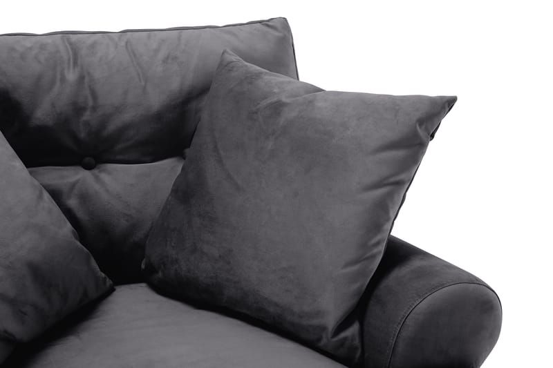 Andrew Fåtölj med Fotpall Sammet - Mörkgrå/Mässing - Möbler - Vardagsrum - Fåtöljer - Sammetsfåtölj