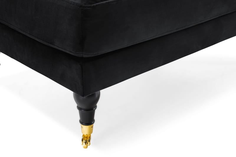 Andrew Fåtölj med Fotpall Sammet - Svart/Mässing - Möbler - Vardagsrum - Fåtöljer - Sammetsfåtölj