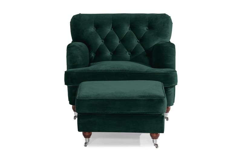 Howard Riviera Fåtölj med Fotpall - Mörkgrön - Möbler - Vardagsrum - Fåtöljer - Fåtölj med fotpall