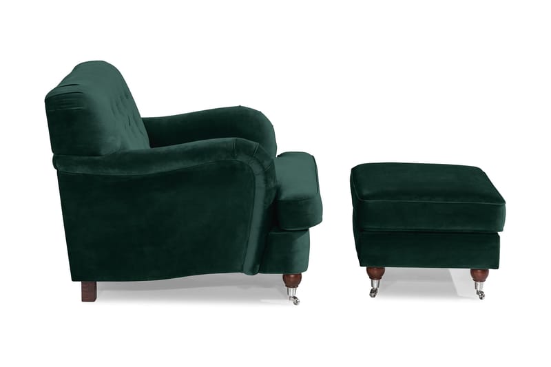 Howard Riviera Fåtölj med Fotpall - Mörkgrön - Möbler - Vardagsrum - Fåtöljer - Fåtölj med fotpall