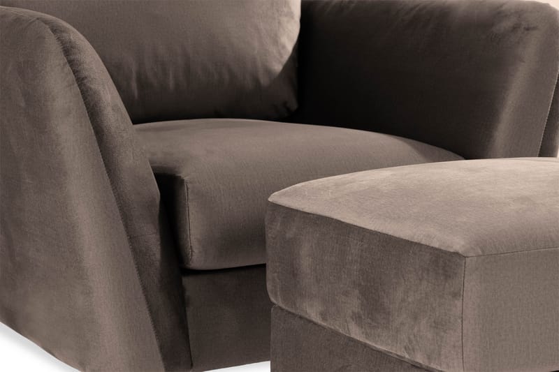 Trend Fåtölj med Fotpall - Mullvad Sammet - Möbler - Vardagsrum - Fåtöljer - Sammetsfåtölj