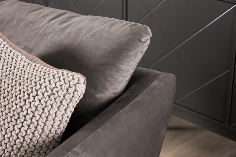 Trend Fåtölj med Fotpall - Mullvad Sammet - Möbler - Vardagsrum - Fåtöljer - Sammetsfåtölj