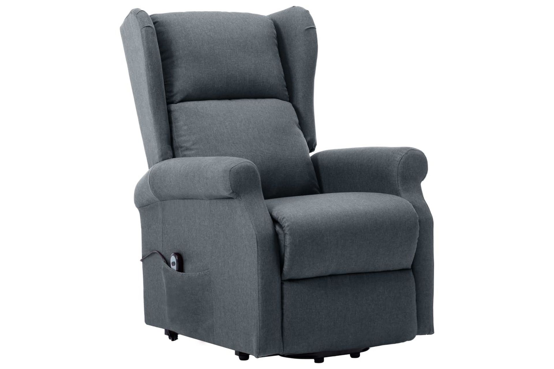 Fåtölj med uppresningshjälp ljusgrå tyg - Grå
