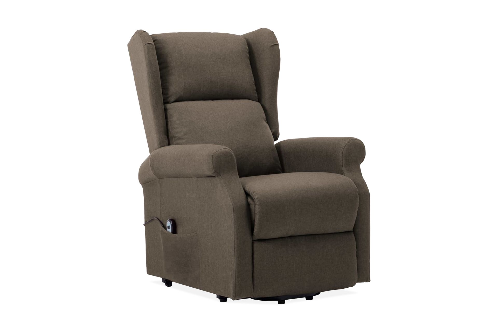 Fåtölj med uppresningshjälp taupe tyg - Brun